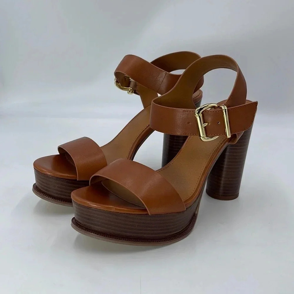 Franco Sarto Heels Women's Katerina Sandal Stacked Round Heel